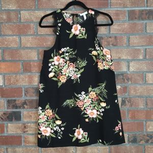Leith Black Floral Shift Dress | Size S